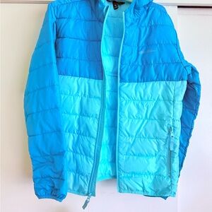 Eddie Bauer Girls Size 12-14 - 2 tone Blue light Puffer Jacket -NWT